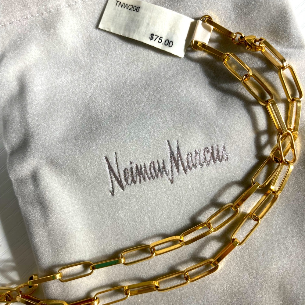 Gold Paper Clip Chain Necklace by Tai